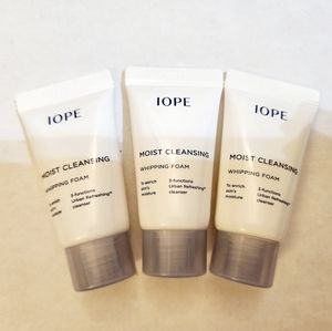 IOPE Moist Cleansing Whipping Foam Amore Pacific K-Beauty Makeup Cleanser 15ml×3